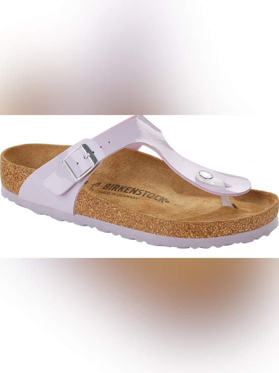 Birkenstock Shoes - Birkenstock Gizeh Patent Lavender Thong Sandals - Light Purple
